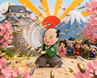 A samurai with his sword